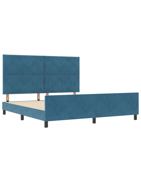 Letto Blu Scuro 180x200 cm Velluto
