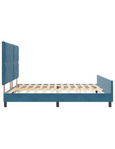 Letto a molle con testiera Blu Scuro 180 x 200 cm Velluto 2