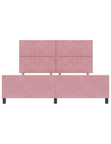 Letto a molle con testiera Rosa 180 x 200 cm Velluto
