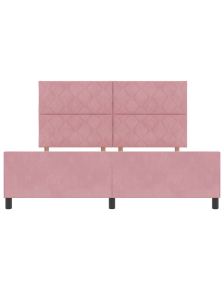 Letto a molle con testiera Rosa 180 x 200 cm Velluto