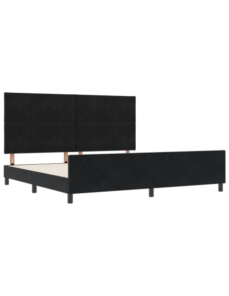 Letto a molle con testiera Nero 200 x 200 cm Velluto