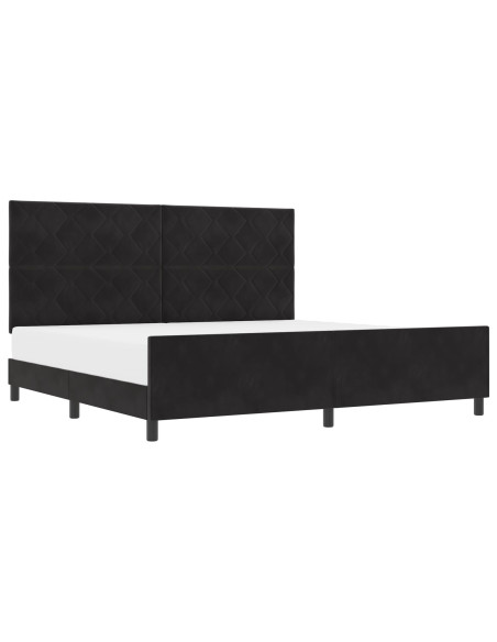Letto a molle con testiera Nero 200 x 200 cm Velluto