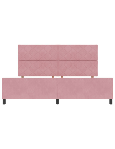 Letto a molle con testiera Rosa 200 x 200 cm Velluto