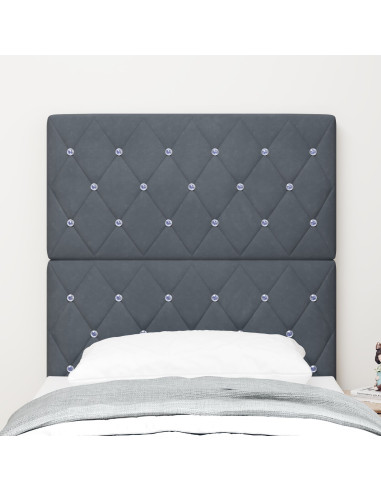 Testiera con testiera Grigio scuro 80 cm Pelle Sintetica