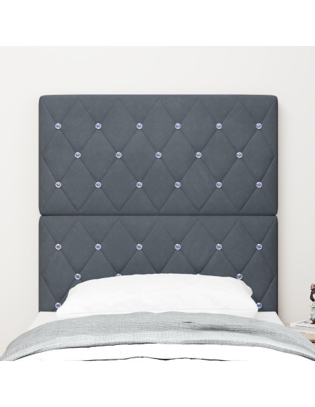 Testiera con testiera Grigio scuro 80 cm Pelle Sintetica