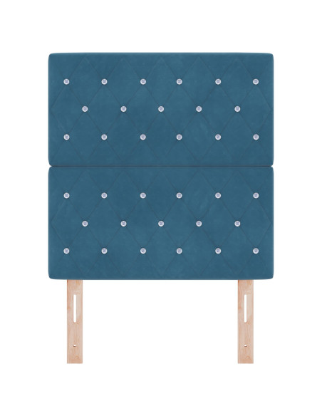 Testiera  Tuftata con Bottoni di Cristallo Blu Scuro 80 cm Velluto, Testiera  Tuftata con Bottoni di Cristallo Blu Scuro 160 cm 
