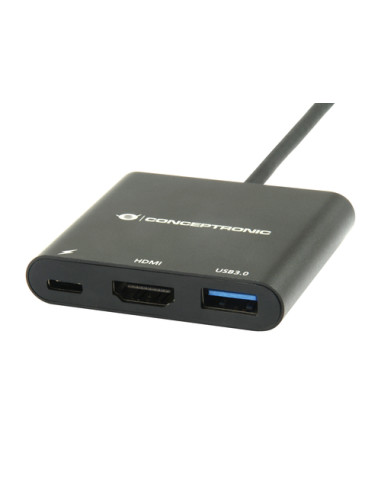 Conceptronic DONN01B replicatore di porte e docking station per laptop USB 3.2 Gen 1 (3.1 Gen 1) Type-C Nero