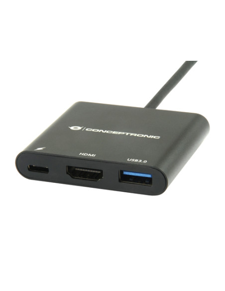 Conceptronic DONN01B replicatore di porte e docking station per laptop USB 3.2 Gen 1 (3.1 Gen 1) Type-C Nero