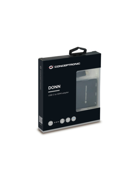 Conceptronic DONN01B replicatore di porte e docking station per laptop USB 3.2 Gen 1 (3.1 Gen 1) Type-C Nero