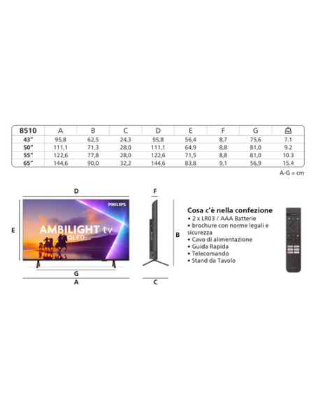 Philips 55PUS8510 139,7 cm (55") 4K Ultra HD Smart TV Wi-Fi Nero