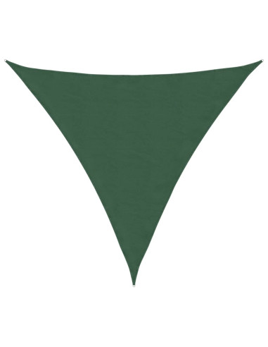 Parasole a Vela Tessuto Oxford Triangolare 5x5x5 m Verde Scuro