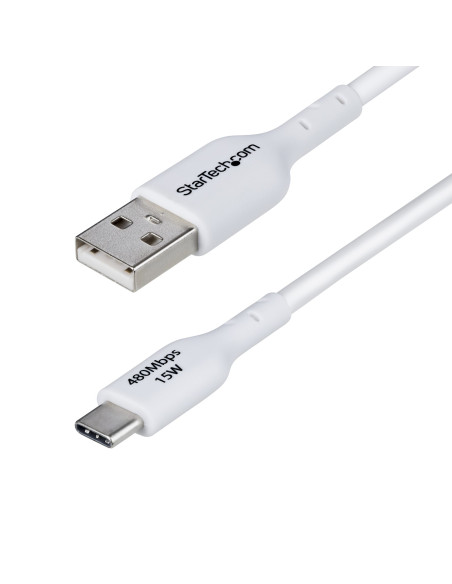 StarTech.com Cavo di Ricarica USB-A a USB-C da 2m - Cavetto di Carica Rapida USB-A a Type-C da 3A, Cavo Dati USB 2.0 rivestito i