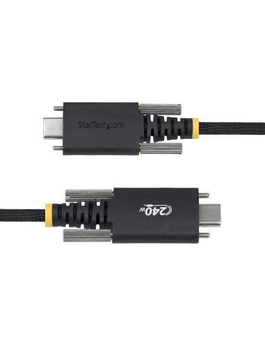 StarTech.com Cavo di ricarica USB-C da 2m, chiusura a vite laterale, 240W (5A) PD EPR, rivestimento in silicone con nylon intrec