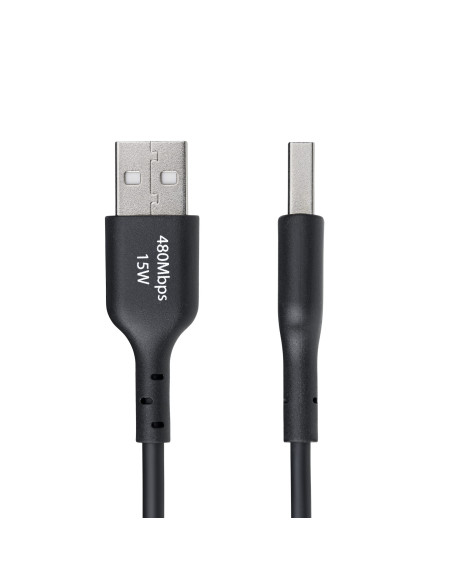 StarTech.com Cavo di Ricarica da USB-A a USB-C da 1m, carica e sincronizzazione, 3A, USB 2.0, rivestimento in TPE - Cavo di Rica
