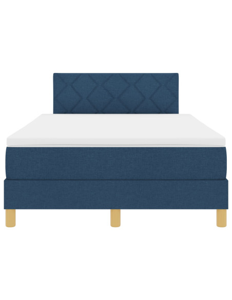 Box Spring Bed con Materasso Blu 120x200 cm Tessuto