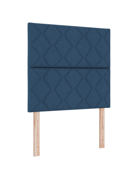 Letto a Box Spring con Materasso & Panchina Blu 120x190 cm Tessuto