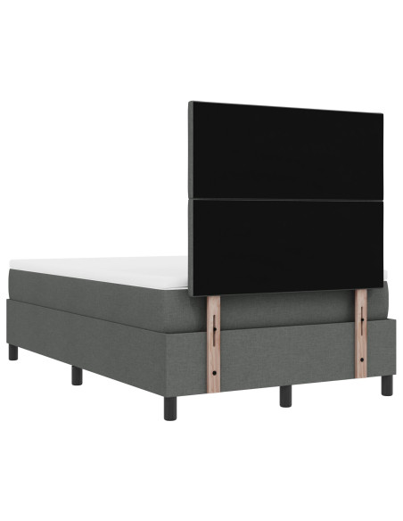 Letto con Box Spring con Materasso e Panchina Grigio Scuro 120x190 cm Tessuto