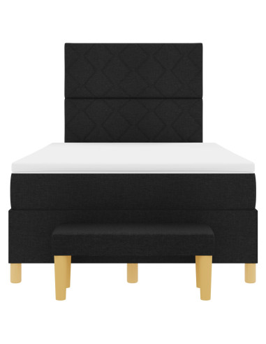 Letto a molle con materasso Nero 120 x 190 cm Tessuto