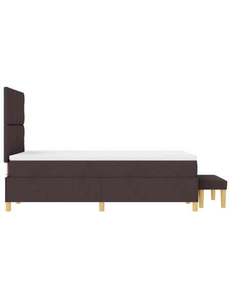 Letto a molle con materasso Marrone scuro 120 x 190 cm Tessuto