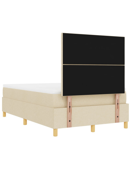 Letto a Molle con Materasso e Panchina Crema 120x190 cm Tessuto