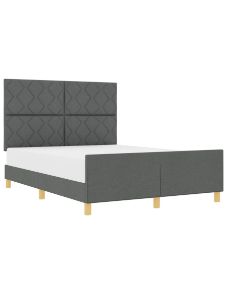 Struttura letto vitaXL grigio scuro 140x200 cm in tessuto