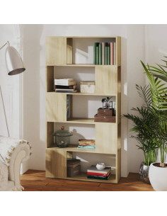 Libreria Divisorio Rovere Sonoma 80x24x155 cm in Truciolato