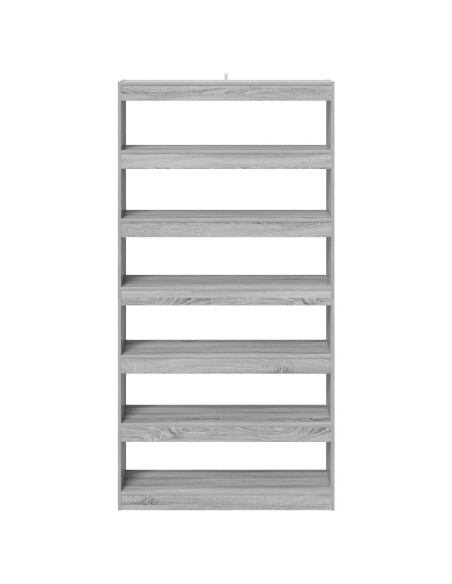 Mobile per libri/divisorio per stanze in rovere nero 100x30x198 cm in legno ingegnerizzato