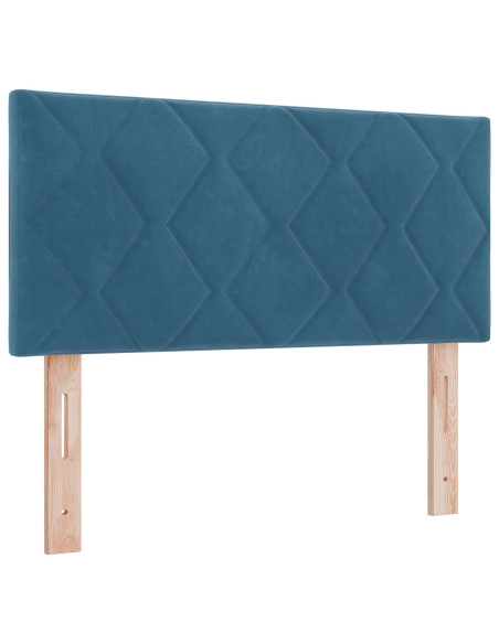 Testiera  con design a blocchi diamante blu scuro 90 cm in velluto