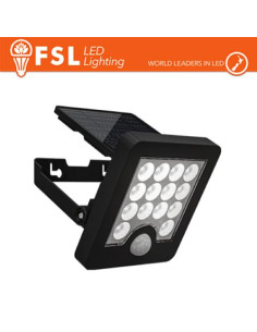 NERO FARO DA ESTERNO SOLARE CON SENSORE DI MOVIMENTO 40W (4 LED)