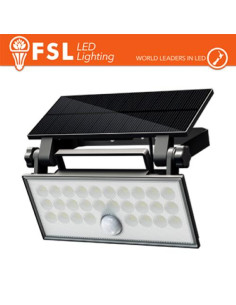 NERO FARO DA ESTERNO SOLARE CON SENSORE DI MOVIMENTO 60W (6 LED)