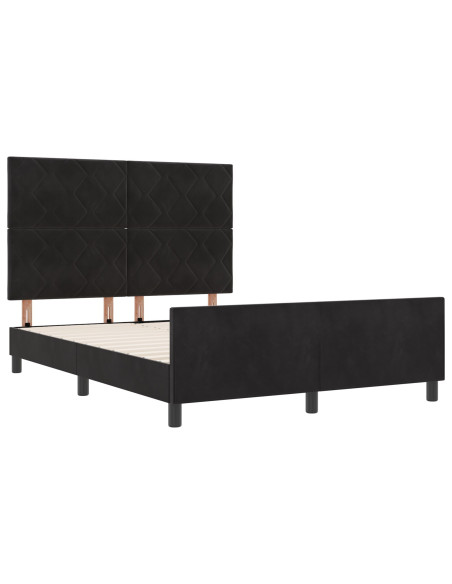 Struttura letto  Nera 140x200 cm in Velluto