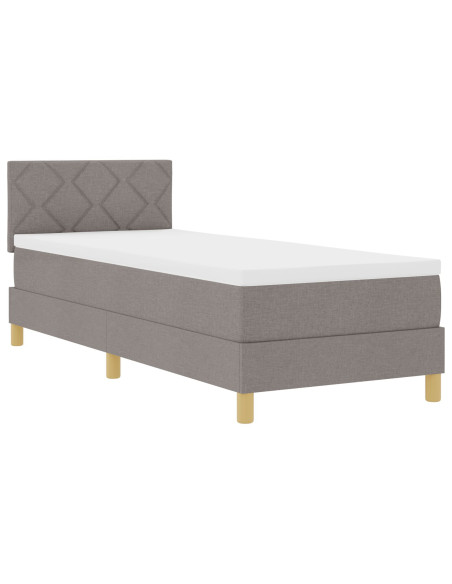 Letto con Box Spring  con Materasso Tortora 80x200 cm Tessuto