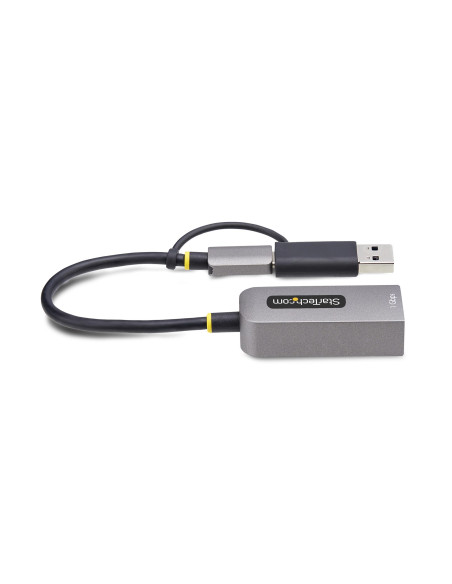 StarTech.com Adattatore da USB-C a Ethernet con dongle USB-A, 10/100/1000Mbps, adattatore di rete da USB 3.0 a Gigabit Ethernet,