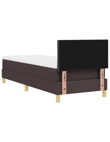 Letto con Molleggio  Marrone Scuro 80x200 cm Tessuto