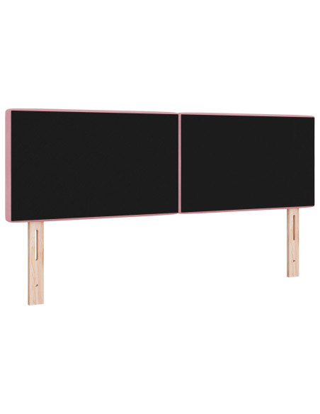 Testiera  con bottoni cristallo imbottita Rosa 160 cm in velluto
