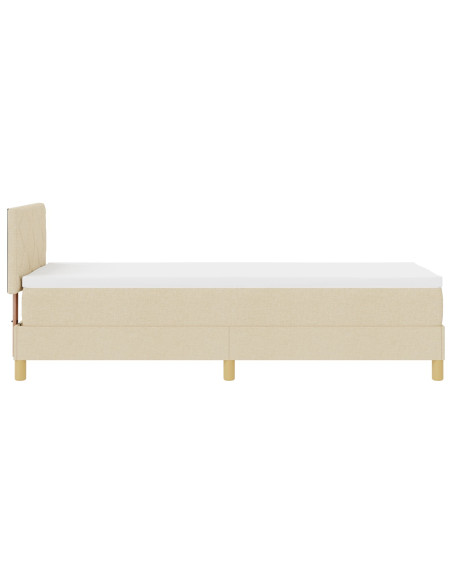 Letto a Box Spring  con Materasso Panna 80x200 cm Tessuto