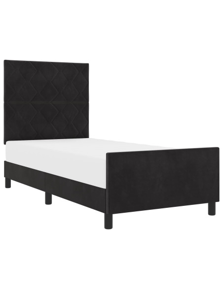Struttura Letto  Nera 90x190 cm in Velluto