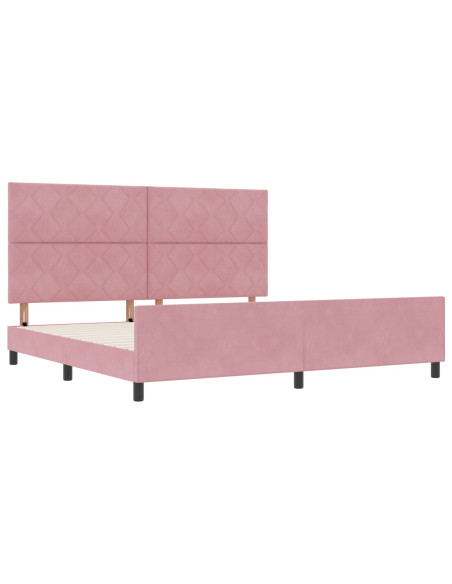 Struttura del Letto Rosa 200x200 cm Velluto