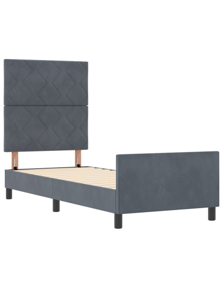Letto Grigio Scuro 80x200 cm in Velluto