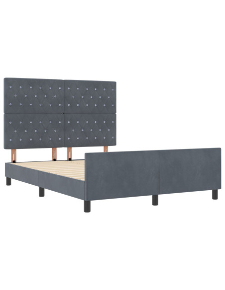 Struttura Letto  Grigio Scuro 140x200 cm in Velluto