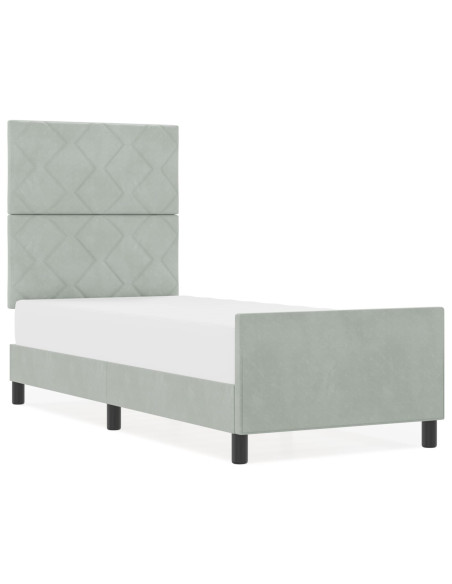 Struttura del letto  Grigio chiaro 80x200 cm Velluto