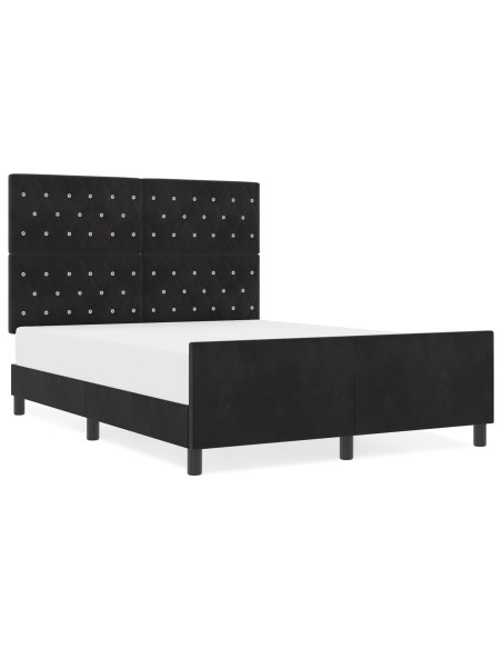 Struttura del letto in velluto nero  140x200 cm