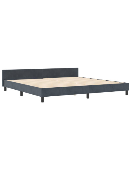 Struttura Letto  Grigio Scuro 200x200 cm Velluto