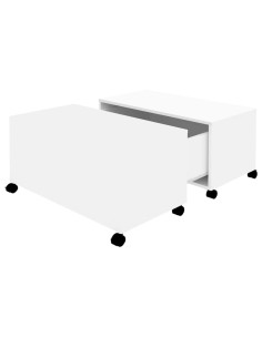 Tavolino da Salotto Bianco 75x75x38 cm in Legno Multistrato 2