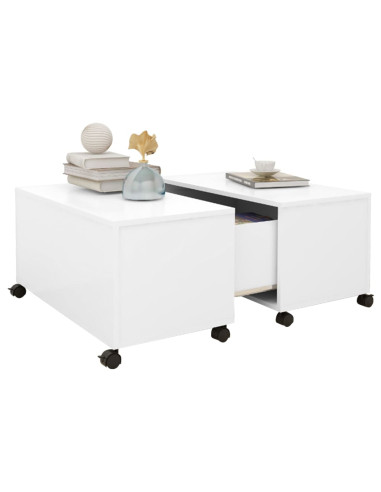 Tavolino da Salotto Bianco 75x75x38 cm in Legno Multistrato