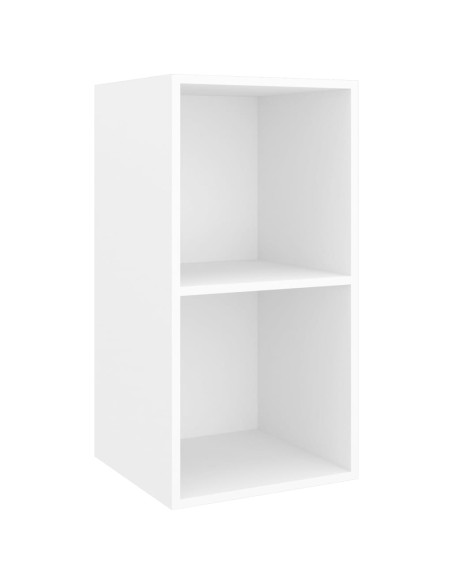 Mobili TV a Parete 4 pz Bianco in Legno Multistrato