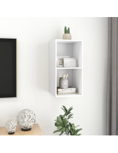 Armadietto TV da Parete Bianco 37x37x72 cm in Legno Multistrato