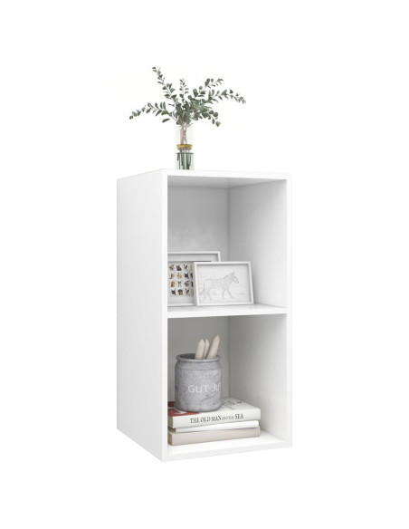 Armadietto TV da Parete Bianco 37x37x72 cm in Legno Multistrato