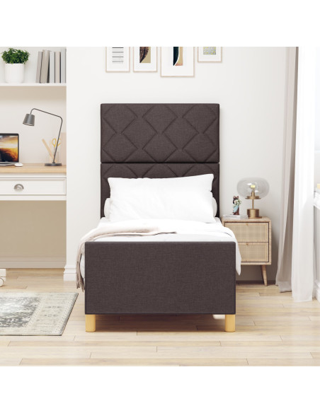 Letto  Marrone Scuro 80x200 cm in Tessuto