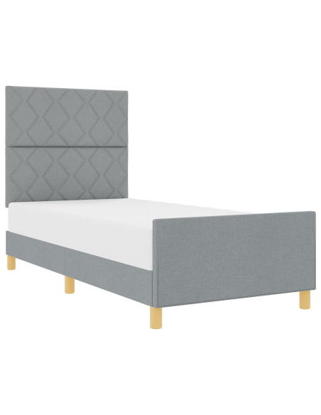 Struttura letto  grigio chiaro 90x190 cm in tessuto